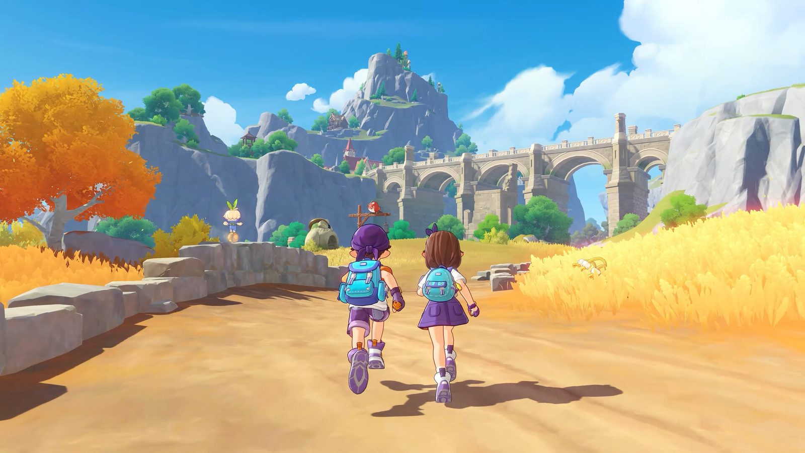 Two characters walking a mountain road in Roco Kingdom (official Steam store screenshot)